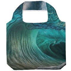 Tsunami Waves Ocean Sea Water Rough Seas 2 Foldable Grocery Recycle Bag by Ravend