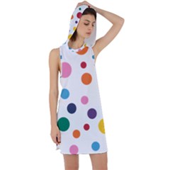 Polka Dot Racer Back Hoodie Dress by 8989