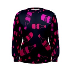 Wine Wine Bottles Background Graphic Women s Sweatshirt by Ravend