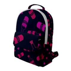 Wine Wine Bottles Background Graphic Flap Pocket Backpack (large) by Ravend