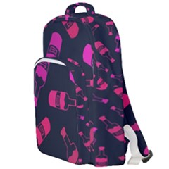 Wine Wine Bottles Background Graphic Double Compartment Backpack by Ravend