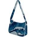 Waves Ocean Sea Pattern Water Tsunami Rough Seas Zip Up Shoulder Bag View2