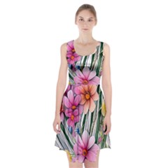 Beautiful Big Blooming Flowers Watercolor Racerback Midi Dress by GardenOfOphir