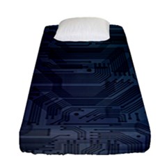 Circuit Board Circuits Mother Board Computer Chip Fitted Sheet (single Size) by Ravend