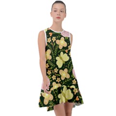 Flowers Rose Blossom Pattern Creative Motif Frill Swing Dress by Ravend