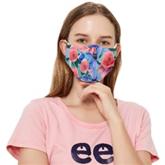 Classy Watercolor Flowers Fitted Cloth Face Mask (adult) by GardenOfOphir