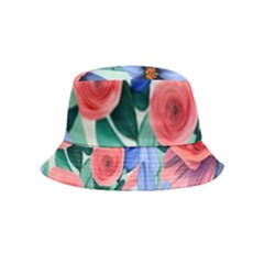 Classy Watercolor Flowers Inside Out Bucket Hat (kids) by GardenOfOphir