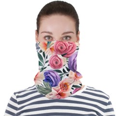 Country-chic Watercolor Flowers Face Seamless Bandana (adult) by GardenOfOphir