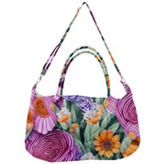 Captivating Watercolor Flowers Removal Strap Handbag by GardenOfOphir