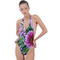 Bouquet Of Sunshine Backless Halter One Piece Swimsuit View1