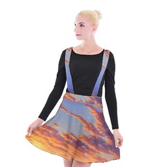 Summer Sunset Over Beach Suspender Skater Skirt by GardenOfOphir