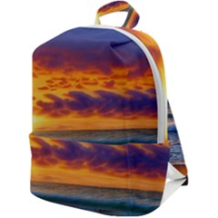 Summer Sunset Over The Ocean Zip Up Backpack by GardenOfOphir