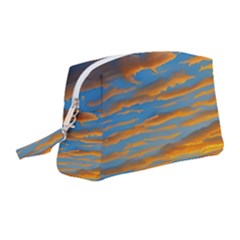 Orange Sunset On The Beach Wristlet Pouch Bag (medium) by GardenOfOphir