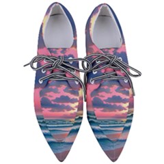 Sunset Over The Beach Pointed Oxford Shoes by GardenOfOphir