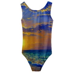 Nature Sunset Kids  Cut-out Back One Piece Swimsuit by GardenOfOphir