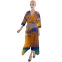 Nature Sunset Quarter Sleeve Wrap Front Maxi Dress View1