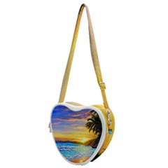 Sunrise At The Beach Heart Shoulder Bag by GardenOfOphir