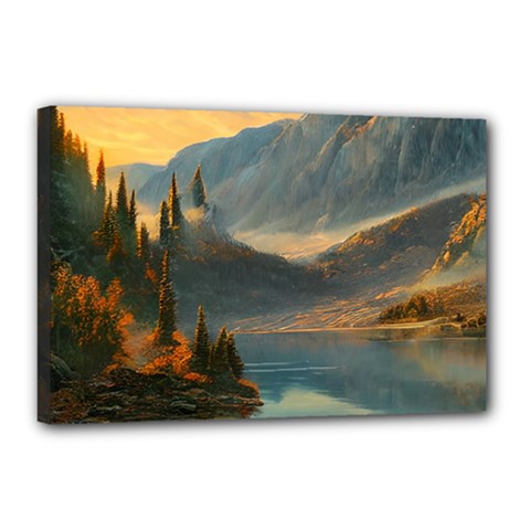 Dazzling Sunset Canvas 18  X 12  (stretched) by GardenOfOphir