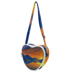 Glorious Sunset Heart Shoulder Bag by GardenOfOphir