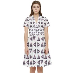 Happy Hound Funny Cute Gog Pattern Short Sleeve Waist Detail Dress by dflcprintsclothing