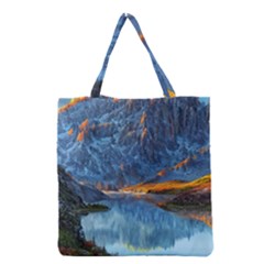 Majestic Lake Landscape Grocery Tote Bag by GardenOfOphir