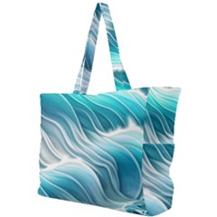 Pastel Blue Ocean Waves Iii Simple Shoulder Bag by GardenOfOphir