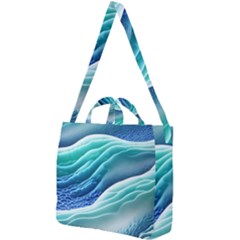 Pastel Beach Wave I Square Shoulder Tote Bag by GardenOfOphir