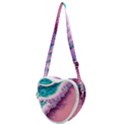 Summer Waves In Pink Ii Heart Shoulder Bag View1