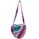 Summer Waves In Pink Ii Heart Shoulder Bag View2