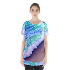 Blue Wave Ii Skirt Hem Sports Top by GardenOfOphir