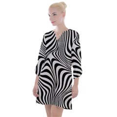 Pattern Geometric Lines Shapes Design Art Open Neck Shift Dress by Ravend