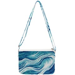 Abstract Blue Ocean Waves Double Gusset Crossbody Bag by GardenOfOphir