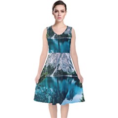 Lake V-neck Midi Sleeveless Dress  by artworkshop