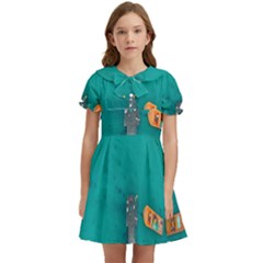 Dock Kids  Bow Tie Puff Sleeve Dress by artworkshop