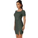 Kombu Green	 - 	Fitted Knot Split End Bodycon Dress View2