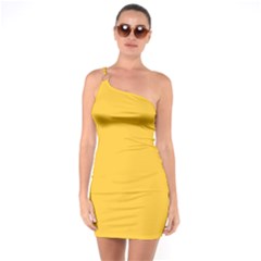 Aspen Gold	 - 	one Shoulder Ring Trim Bodycon Dress by ColorfulDresses