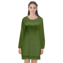 Juniper Green	 - 	long Sleeve Chiffon Shift Dress by ColorfulDresses