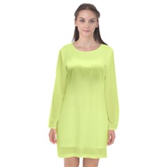 Mindaro Green	 - 	long Sleeve Chiffon Shift Dress by ColorfulDresses