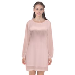 Rose Gold Pink	 - 	long Sleeve Chiffon Shift Dress by ColorfulDresses