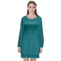 Deep Lake	 - 	Long Sleeve Chiffon Shift Dress View1