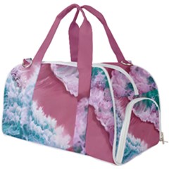 Ocean Waves In Pink Burner Gym Duffel Bag by GardenOfOphir