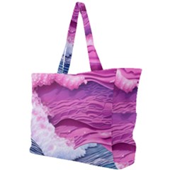 Abstract Pink Ocean Waves Simple Shoulder Bag by GardenOfOphir