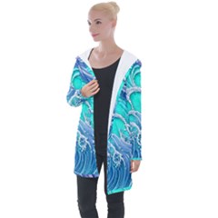 The Beauty Of Waves Longline Hooded Cardigan by GardenOfOphir