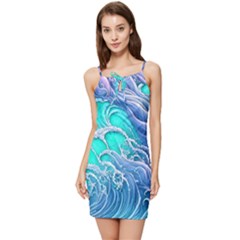 The Beauty Of Waves Summer Tie Front Dress by GardenOfOphir