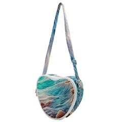 Waves Of The Ocean Heart Shoulder Bag by GardenOfOphir