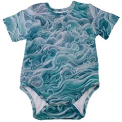 Nature Ocean Waves Baby Short Sleeve Bodysuit by GardenOfOphir