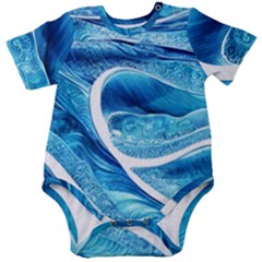 Blue Wave Baby Short Sleeve Bodysuit by GardenOfOphir