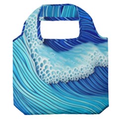 Waves Blue Ocean Premium Foldable Grocery Recycle Bag by GardenOfOphir