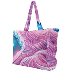 Pink Water Waves Simple Shoulder Bag by GardenOfOphir