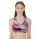 Abstract Pink Ocean Waves Sports Bra with Border View1